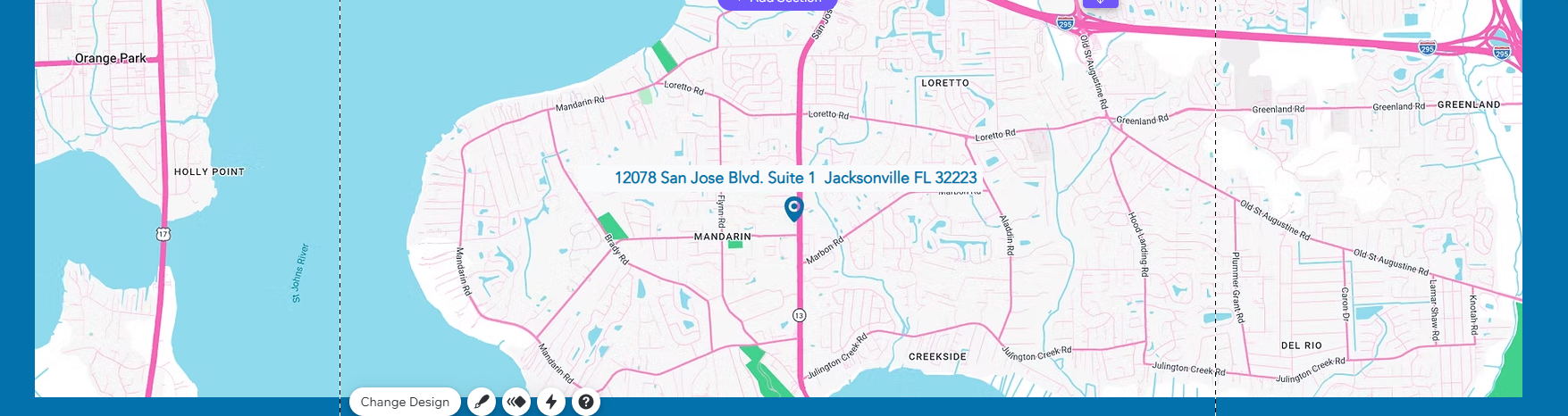 Map showing Airway Dental & More in Mandarin, Jacksonville